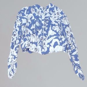 Zip front top blouse shirt /cardigan